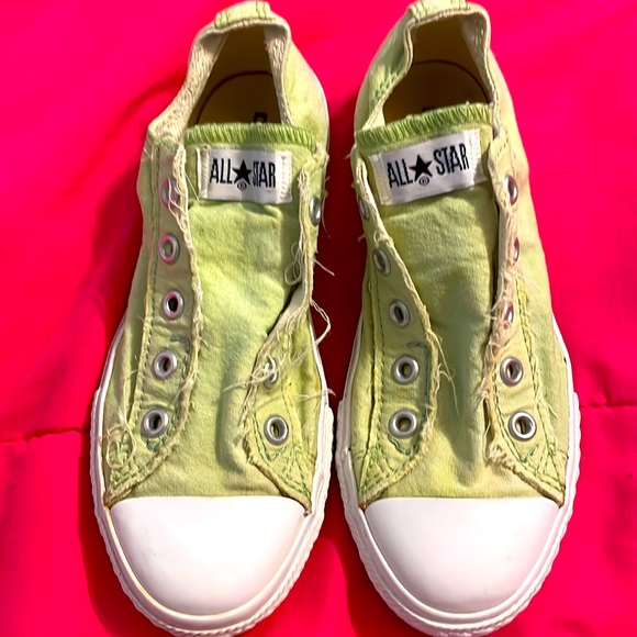 CONVERSE ALL STAR  LIME GREEN SLIP ON SNEAKER - Picture 1 of 6